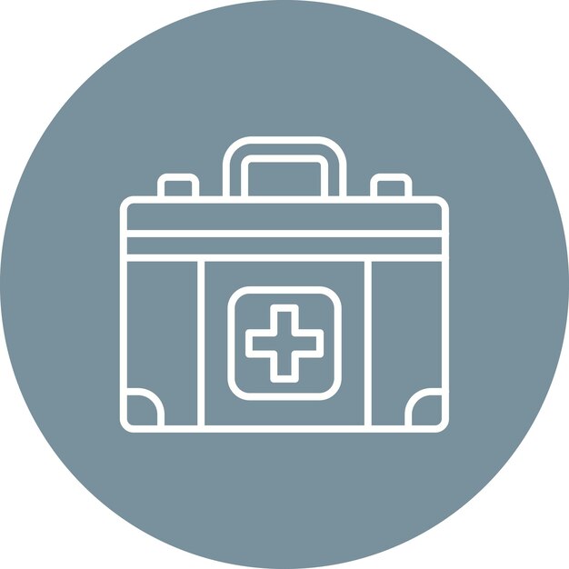 una caja con un símbolo médico en ella que dice un servicio médico