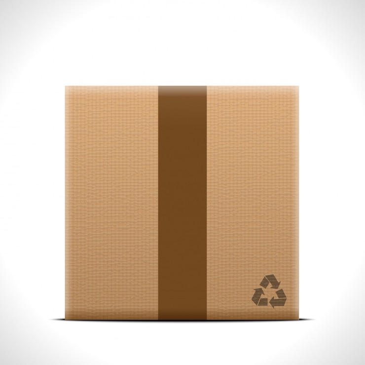 Vector caja sobre fondo blanco.