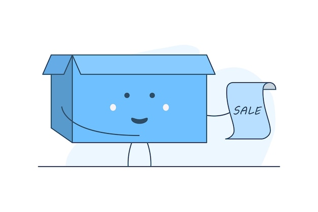 Caja sonriente con hoja de compra