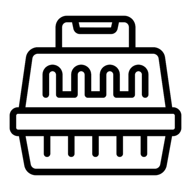 Caja de transporte de mascotas para viajar con icono de mango