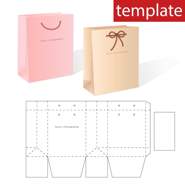 Caja de venta al por menor con plantilla Shopping BagVector graphics