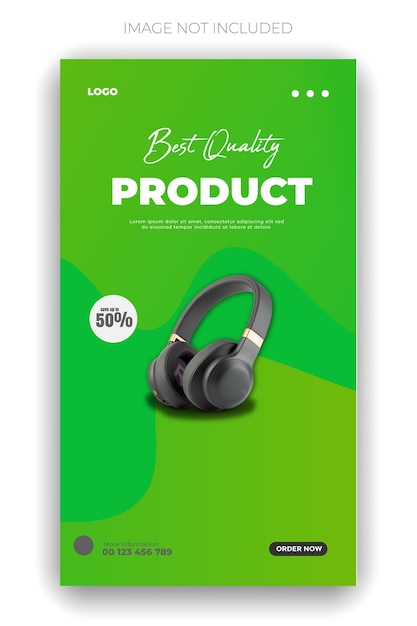 una caja verde con unos auriculares negros en ella