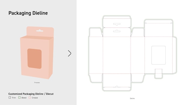 Caja de visualización personalizada con línea de gancho