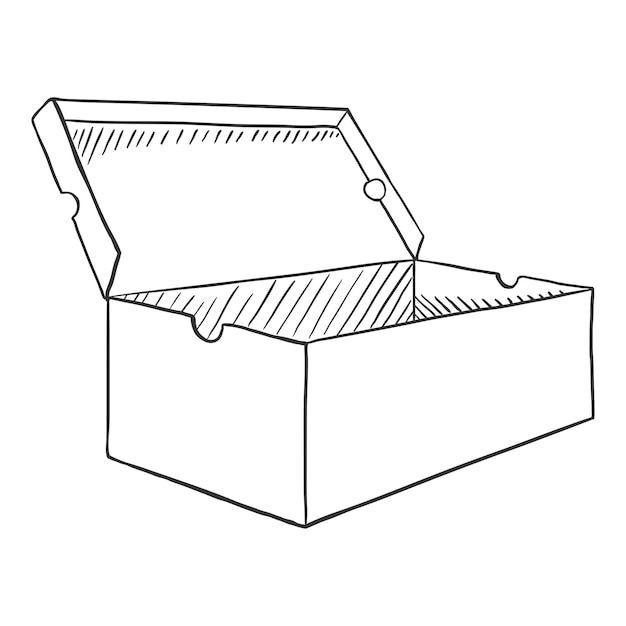 Caja de zapatos abiertos de dibujo vectorial