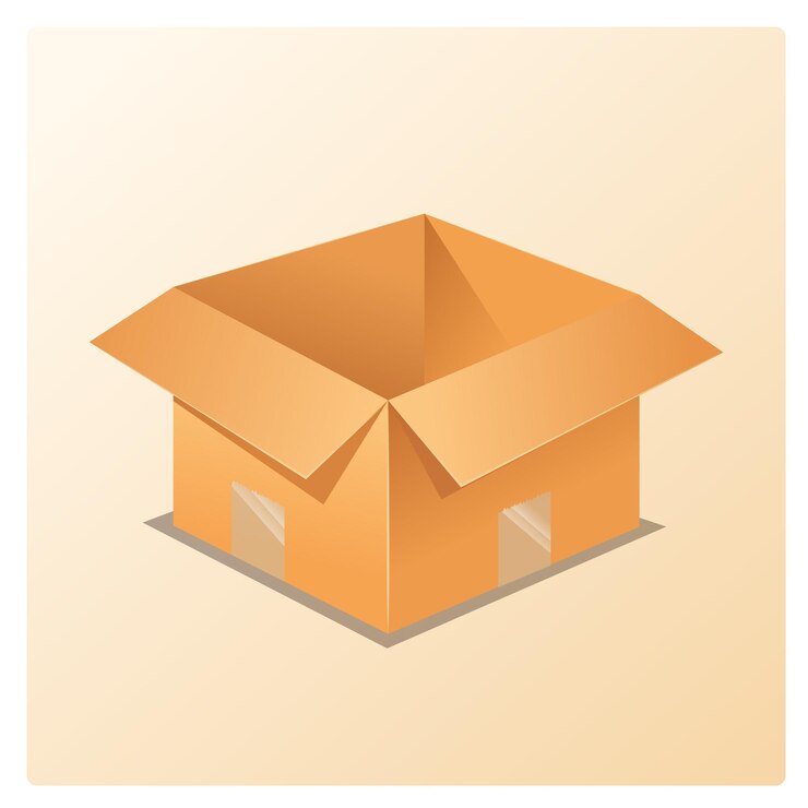 Cajas de cartón para el envío y almacenamiento con símbolos frágiles posición con cinta de embalaje