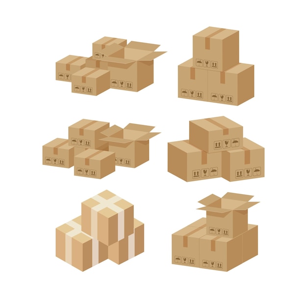 Cajas de cartón isométricas