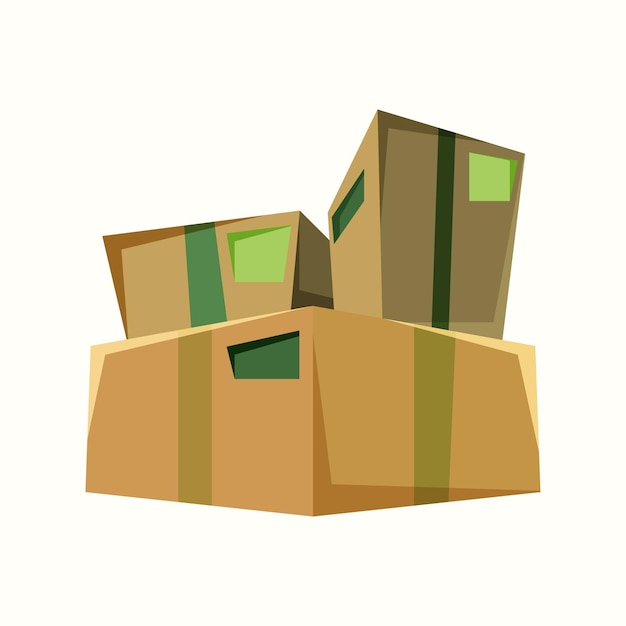 Cajas de mercancías. Ilustración de vector de estilo plano