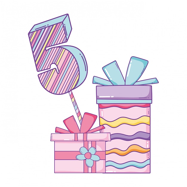 Cajas de regalo de cumpleaños con número