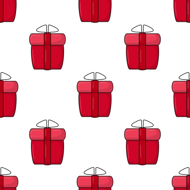 Cajas de regalo del día de San Valentín de patrones sin fisuras en vector blanco para papel tapiz interior de tela d