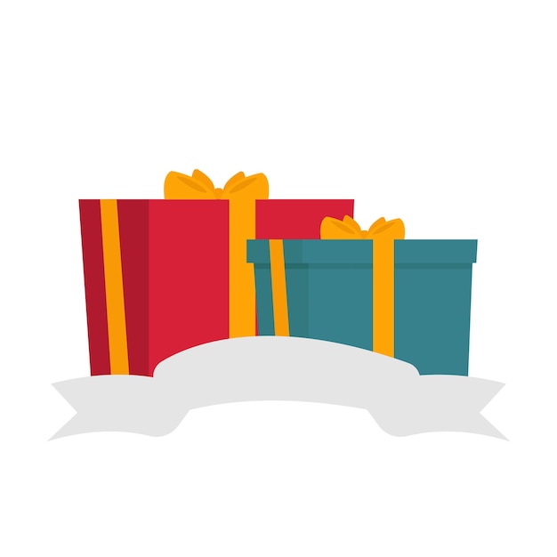 Cajas de regalo con icono de cintas. ilustración plana de cajas de regalo con icono de cinta para diseño web