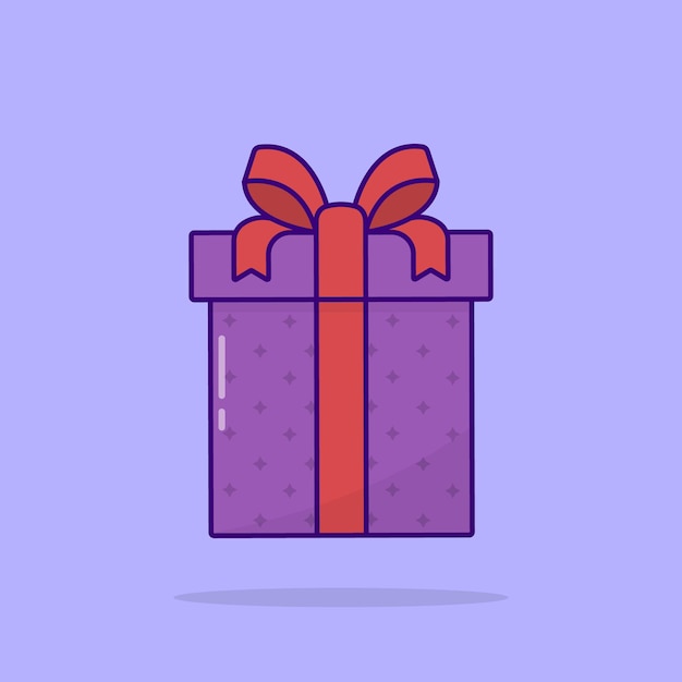 Cajas de regalo moradas con lazo de cinta sobre fondo de colores Sorpresa para cumpleaños Navidad