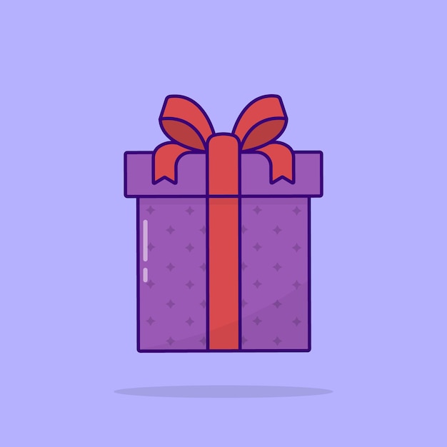 Cajas de regalo moradas con lazo de cinta sobre fondo de colores sorpresa para cumpleaños navidad