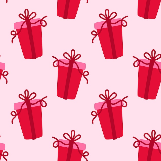 Cajas de regalo rosadas patrón sin costura para la decoración de tela de papel Navidad Cumpleaños Día de San Valentín