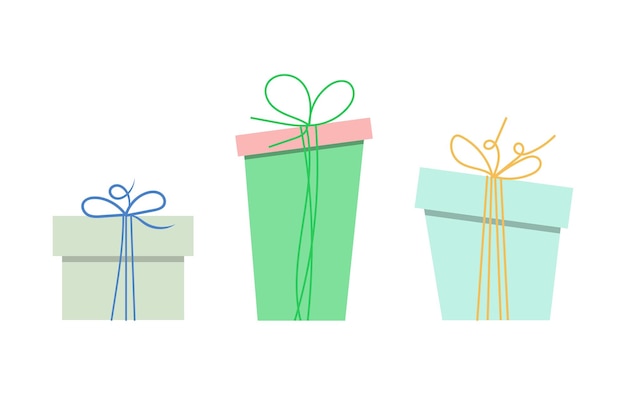 Cajas de regalos de feliz navidad y feliz año nuevo verde y azul