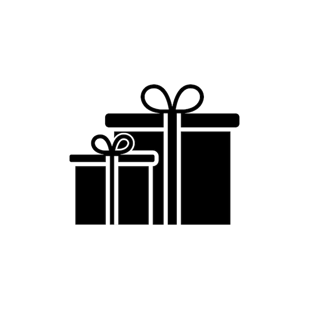 Cajas de regalos Icon Set cinta símbolo vectorial de celebración de la boda en un estilo negro lleno y delineado Signo de apertura de caja festiva