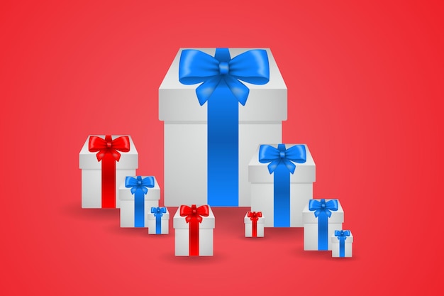 Cajas de regalos realistas para regalos de Navidad y Año Nuevo