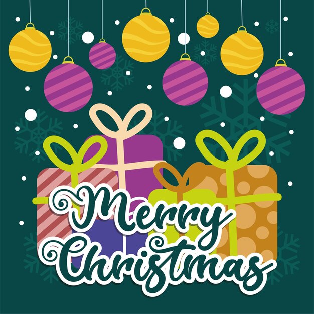Cajas de regalos con saludo Vector