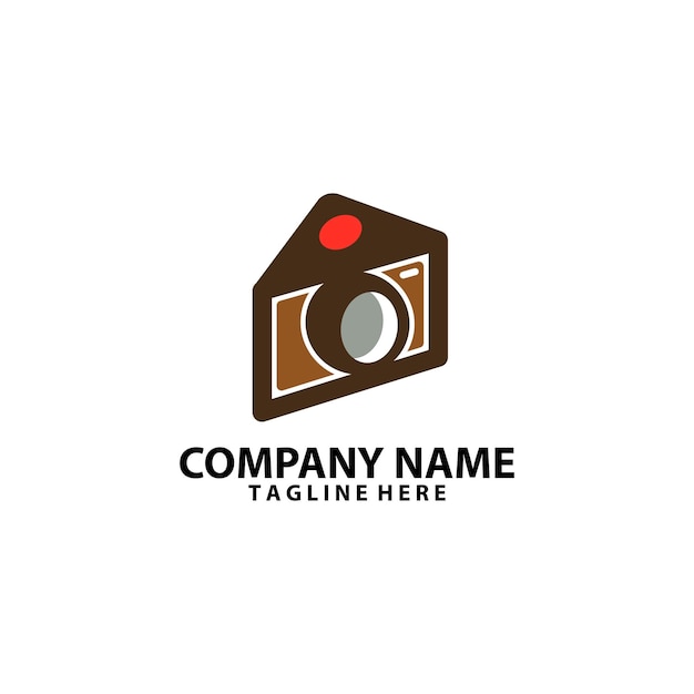 cake camera logo design vector