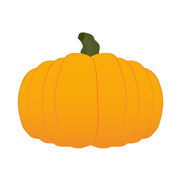 Calabaza en 3D. Calabaza volumétrica aislada sobre fondo blanco. Bueno para el diseño con temática de Halloween. Vector.