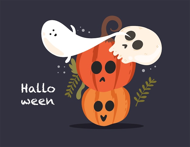 calabaza asustadiza espeluznante para el vector de diseño de eventos de halloween