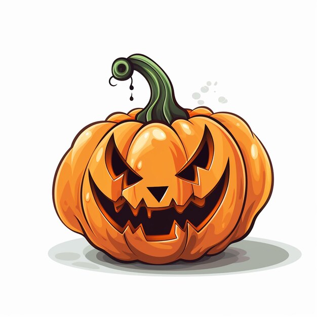 Vector una calabaza con una cara en ella que dice aterrador