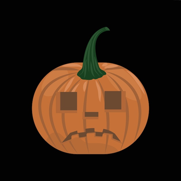 Vector calabaza con cara tallada.