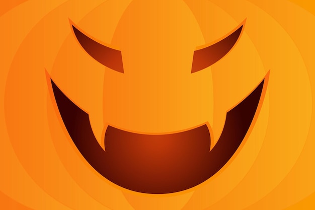 Calabaza con cara de vampiro, diseño para la fiesta de halloween. plantilla de vector.