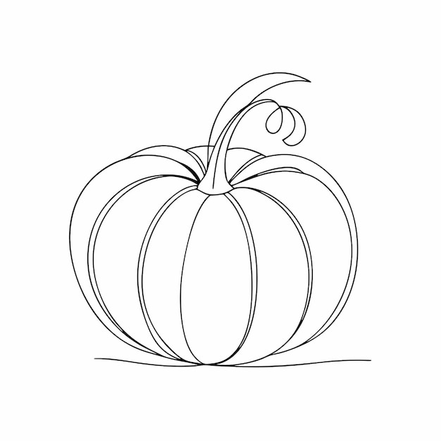 Calabaza dibujando un vector de línea continua 2