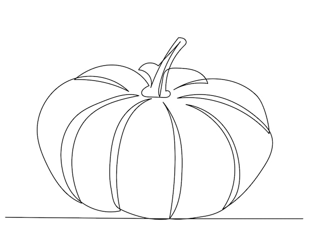 Calabaza dibujando un vector de línea continua