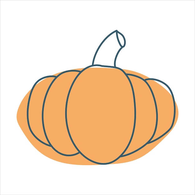 Calabaza en estilo garabato Calabaza para decoración Verduras de otoño Gráficos vectoriales aislados sobre fondo blanco