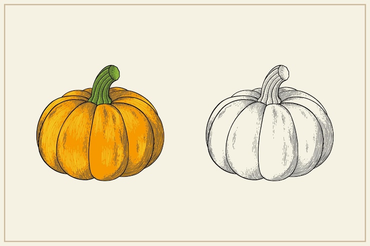 Vector calabaza de estilo vintage dibujada a mano