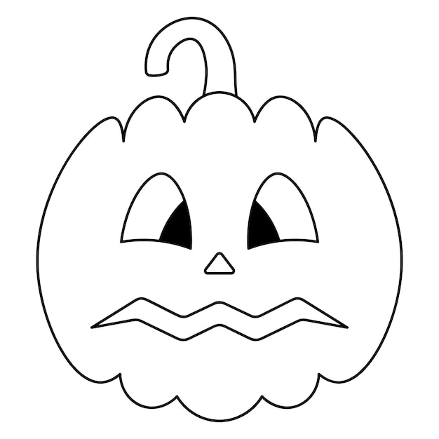 Calabaza Expresión facial asustada Boceto Una mueca temerosa Jack-lantern Símbolo de Halloween