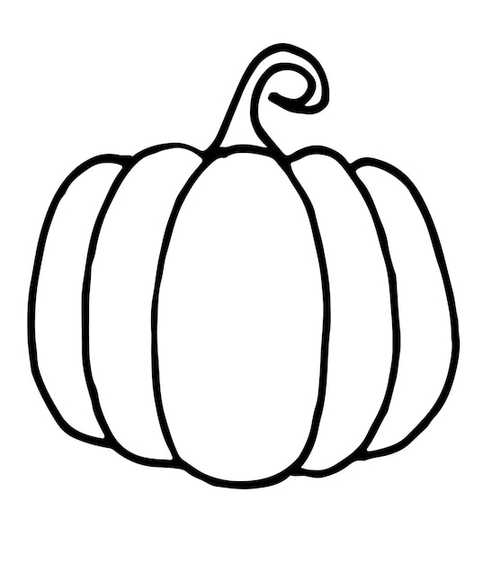 Calabaza de garabatos Diseño dibujado a mano con pintura vectorial. Ilustración de esbozo de calabaza.
