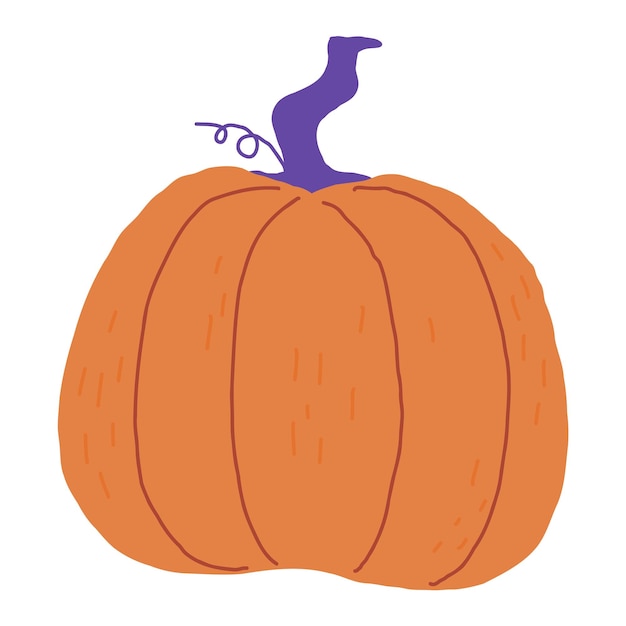 Vector calabaza de halloween calabaza de dibujos animados dibujados a mano vector ilustración de halloween aislado en blanco