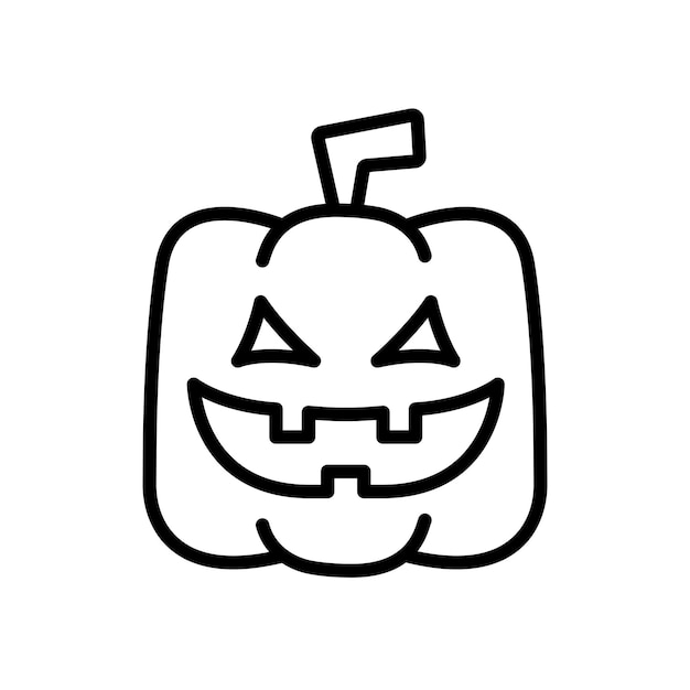 Calabaza de Halloween con cara feliz. Ilustración de dibujos animados vectoriales.