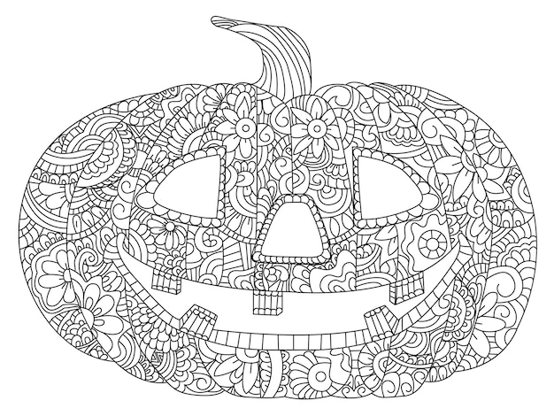 Vector calabaza para halloween para colorear vector