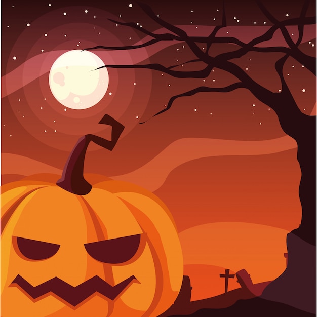 Calabaza de Halloween dibujada a mano