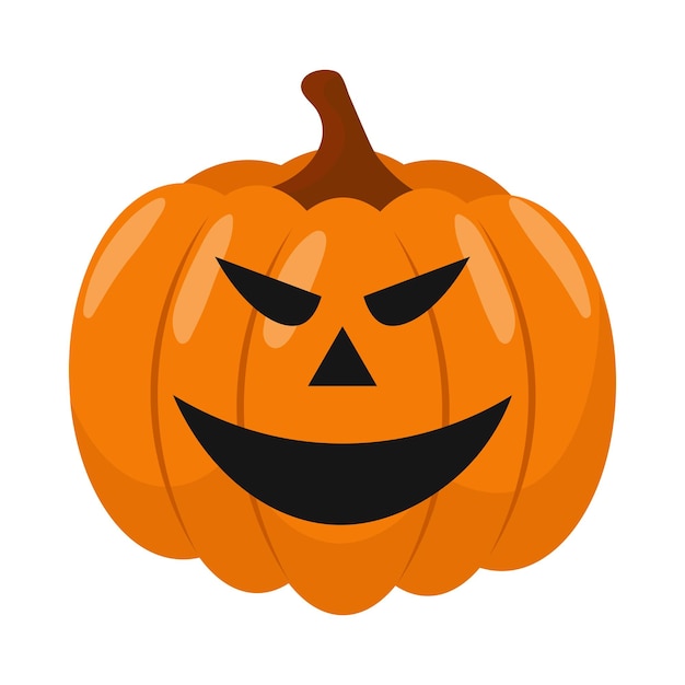 Calabaza de halloween en estilo plano para cartel banner tarjeta de felicitación ilustración vectorial