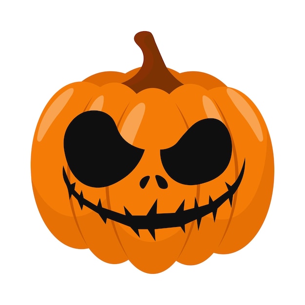 Calabaza de Halloween en estilo plano para cartel banner tarjeta de felicitación ilustración vectorial