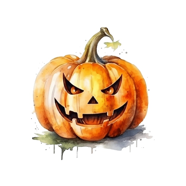 Calabaza de Halloween Ilustración acuarela