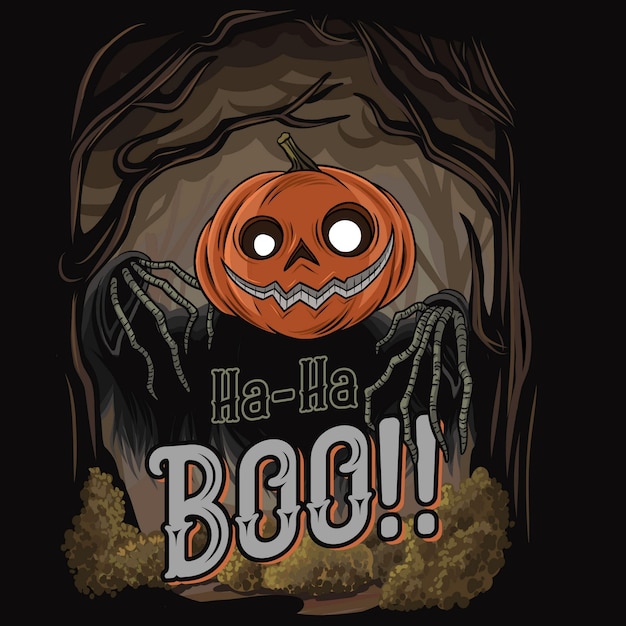 Calabaza de Halloween - ilustración de vector de camiseta.