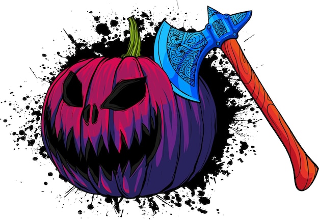 Calabaza de Halloween en la ilustración de vector de estilo plano