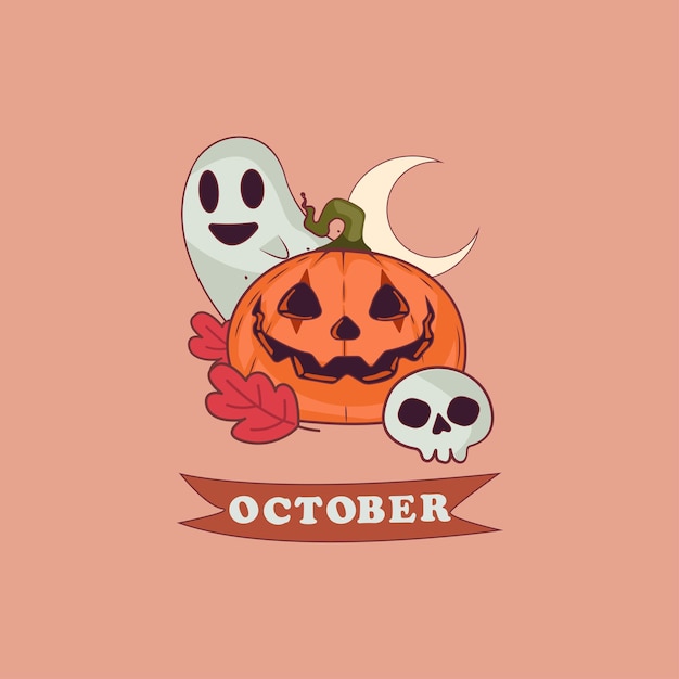 Vector calabaza de halloween octubre