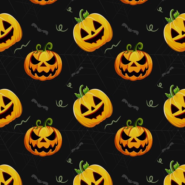 calabaza de halloween con un patrón vectorial de la red de araña