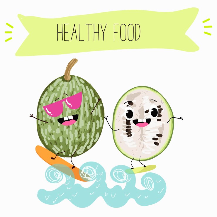 Vector una calabaza de hoja de higo cucurbita ficifolia fruta verdura personaje gracioso vector ilustración dibujada a mano