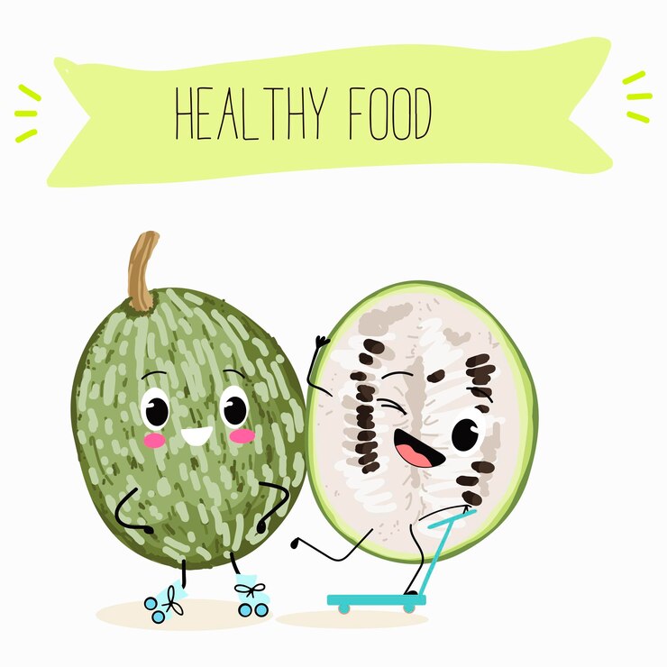 Vector una calabaza de hoja de higo cucurbita ficifolia fruta verdura personaje gracioso vector ilustración dibujada a mano