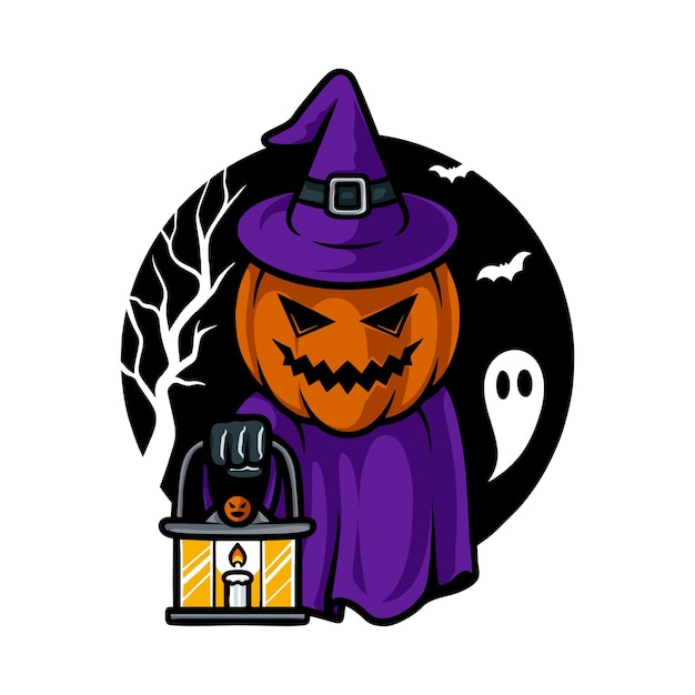 Calabaza de ilustración vectorial de Halloween