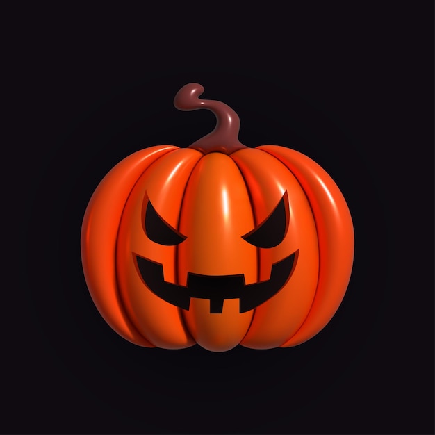 Vector calabaza inflable calabaza naranja con sonrisa para su diseño para la festividad de halloween