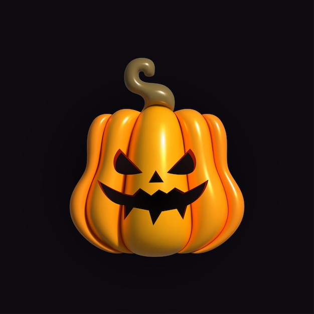 Vector calabaza inflable calabaza naranja con sonrisa para su diseño para la festividad de halloween