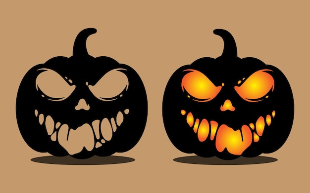 Calabaza de miedo vector de calabaza de halloween